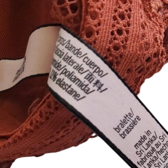 Victoria's Secret Burnt Orange Lace High Neck Bralette M New without Paper Tag - Picture 4 of 6